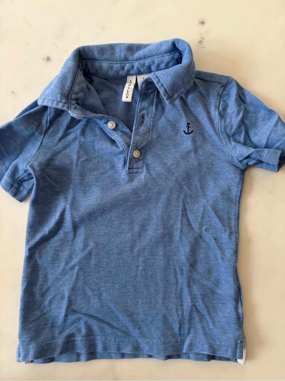 Janie and Jack Blue Polo with Anchor Embroidery